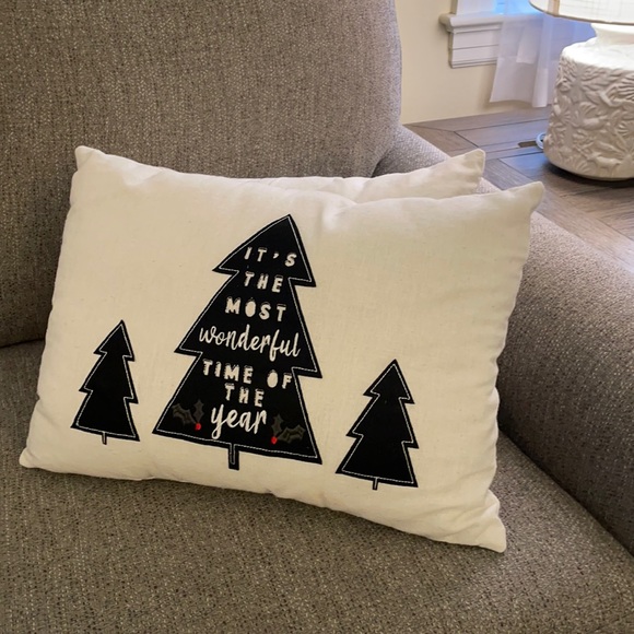 Christmas Tree White & Black Lumbar Throw Pillows Big Lots